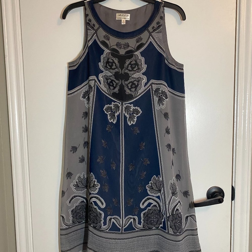 M.S.S.P. Sleeveless XS Navy and Gray Dress
